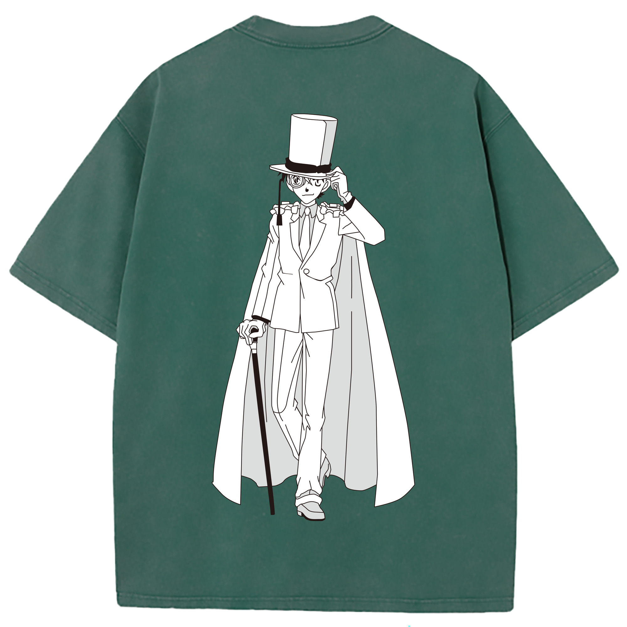 （画像用） 名探偵コナン くろば かいと Detective Conan Kuroba Kaito 綿100% ヴィンテージ風 半袖Tシャツ（背面プリント）